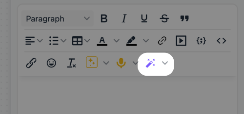 AI description button in the toolbar