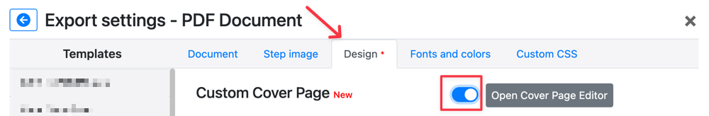 Simple Cover Page Settings