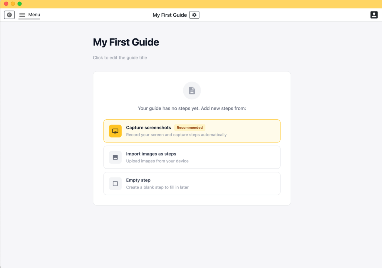 Empty guide