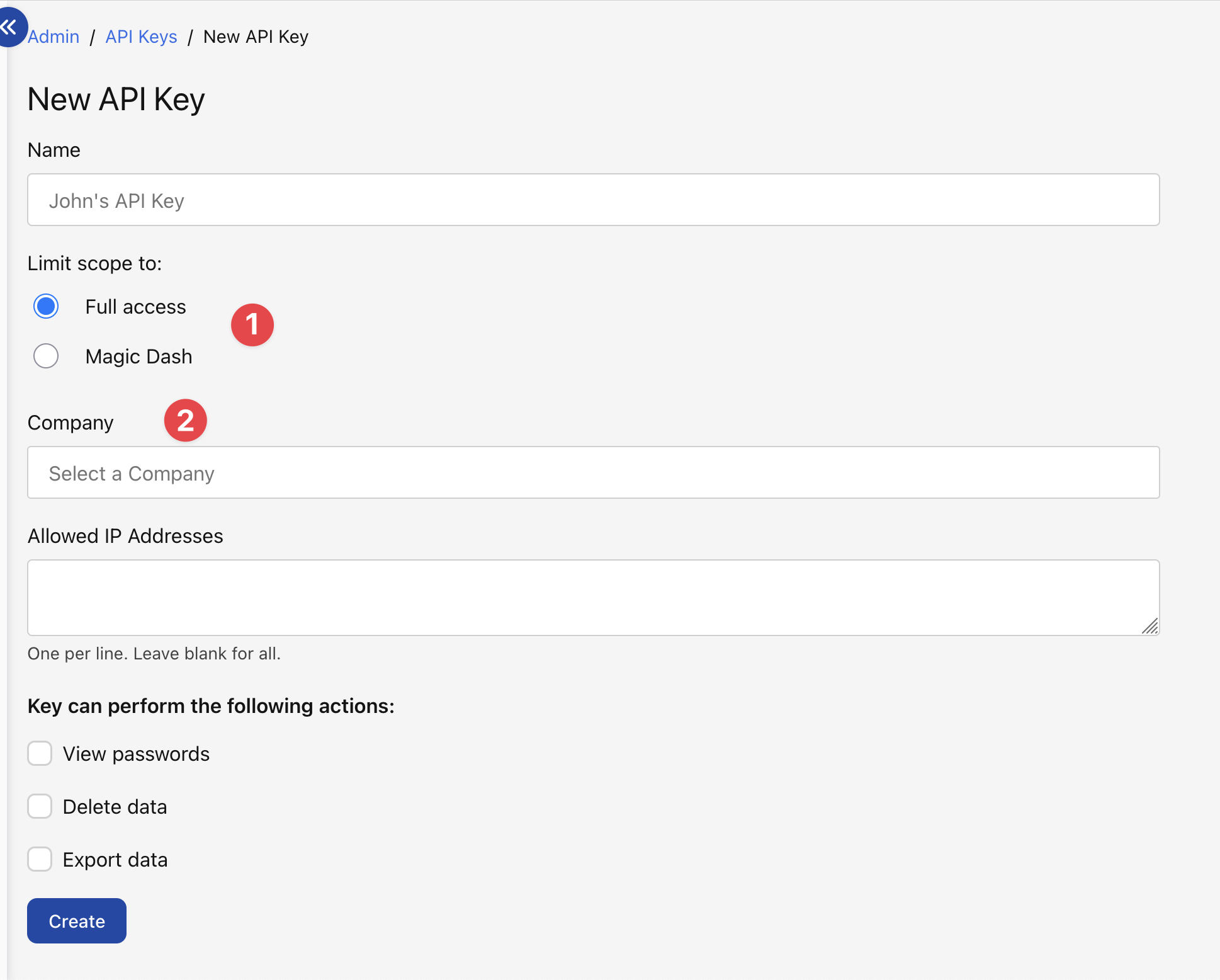 Hudu API key permissions