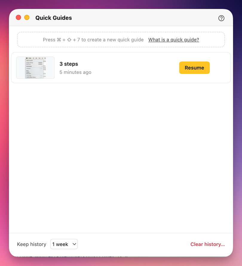The quick guides history