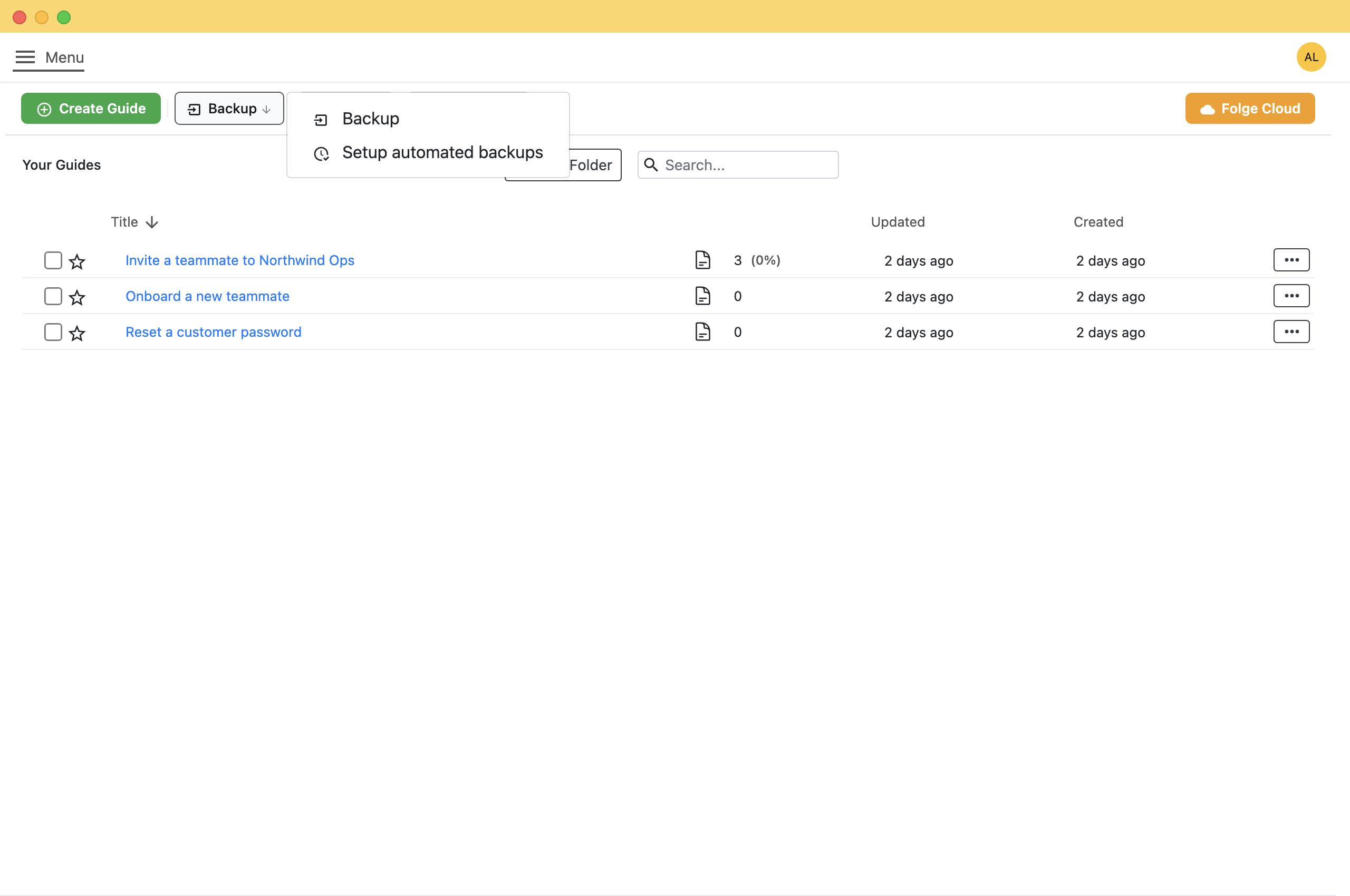 Back Up Everything. Folge, offline step-by-step guide software for Windows and Mac.