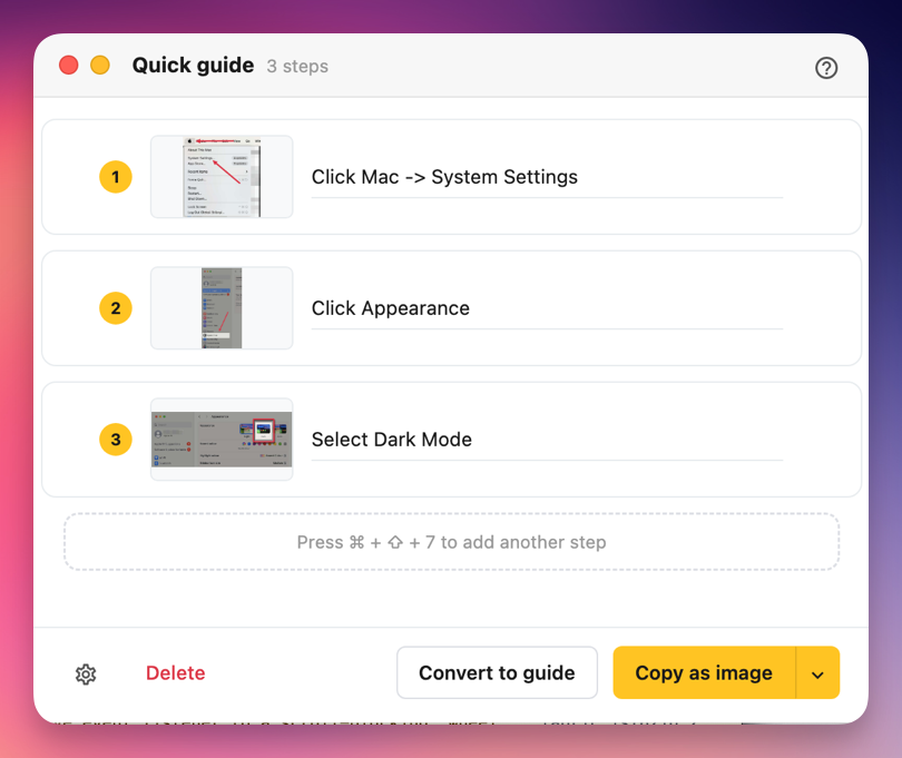 Tidy Up and Annotate. Folge, offline step-by-step guide software for Windows and Mac.